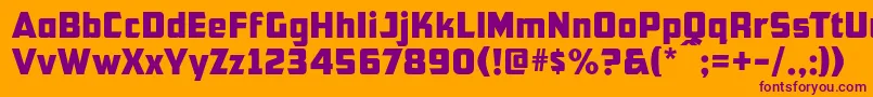 Cfb1AmericanPatriotNormal-fontti – violetit fontit oranssilla taustalla