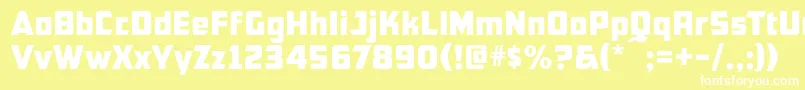 Cfb1AmericanPatriotNormal-fontti – valkoiset fontit keltaisella taustalla