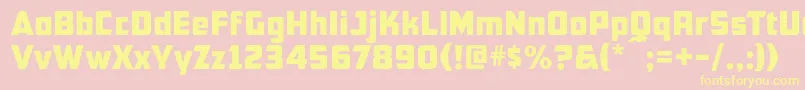 Cfb1AmericanPatriotNormal-fontti – keltaiset fontit vaaleanpunaisella taustalla