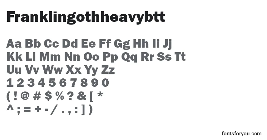 Schriftart Franklingothheavybtt – Alphabet, Zahlen, spezielle Symbole