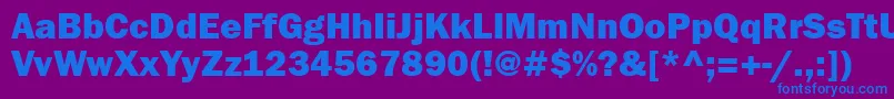 Franklingothheavybtt Font – Blue Fonts on Purple Background