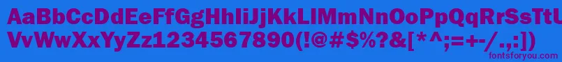 Franklingothheavybtt Font – Purple Fonts on Blue Background