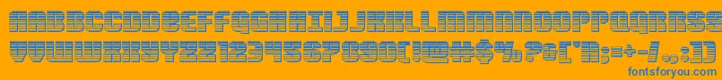Nightwraithchrome-Schriftart – Blaue Schriften auf orangefarbenem Hintergrund