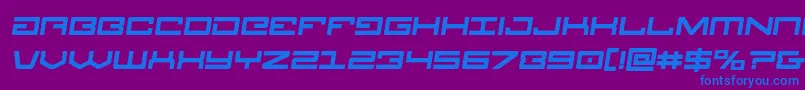 フォントLegionboldsemital – 紫色の背景に青い文字