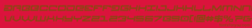 Legionboldsemital-Schriftart – Braune Schriften auf rotem Hintergrund