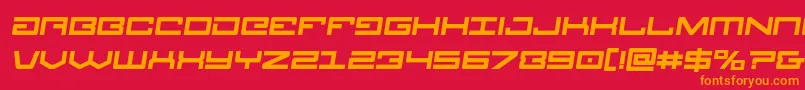 Legionboldsemital Font – Orange Fonts on Red Background