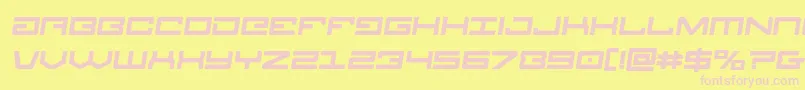 Legionboldsemital-Schriftart – Rosa Schriften auf gelbem Hintergrund