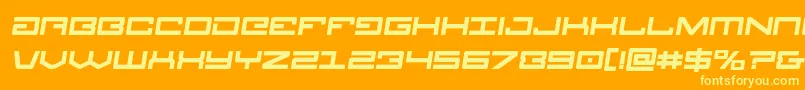 Weitere Informationen zur Legionboldsemital-Schriftart Legionboldsemital-Schriftart – Gelbe Schriften auf orangefarbenem Hintergrund