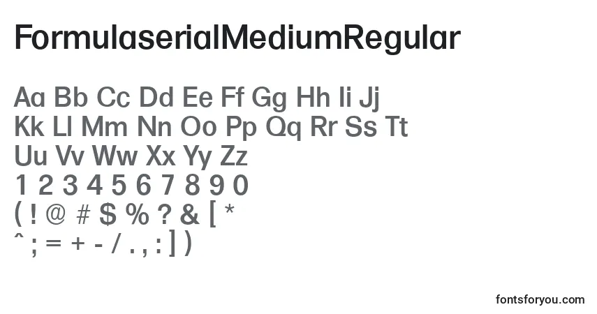 A fonte FormulaserialMediumRegular – alfabeto, números, caracteres especiais