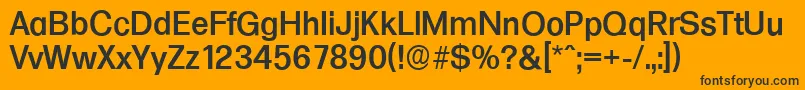 Fonte FormulaserialMediumRegular – fontes pretas em um fundo laranja