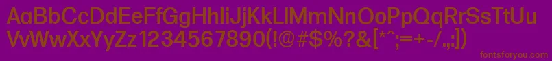 FormulaserialMediumRegular-fontti – ruskeat fontit violetilla taustalla