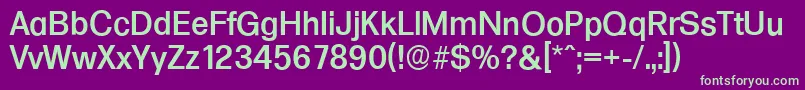 FormulaserialMediumRegular-Schriftart – Grüne Schriften auf violettem Hintergrund