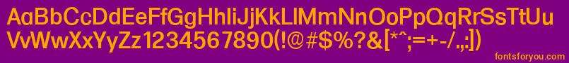 FormulaserialMediumRegular-Schriftart – Orangefarbene Schriften auf violettem Hintergrund