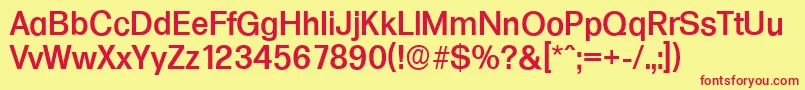 フォントFormulaserialMediumRegular – 赤い文字の黄色い背景