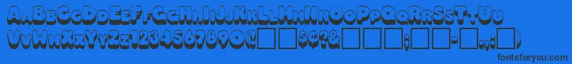 HillaryRegular-Schriftart – Schwarze Schriften auf blauem Hintergrund