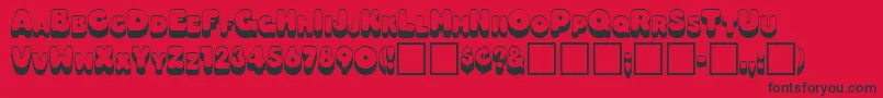 HillaryRegular-Schriftart – Schwarze Schriften auf rotem Hintergrund