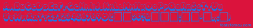 HillaryRegular Font – Blue Fonts on Red Background