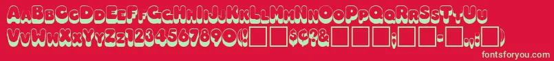 HillaryRegular Font – Green Fonts on Red Background