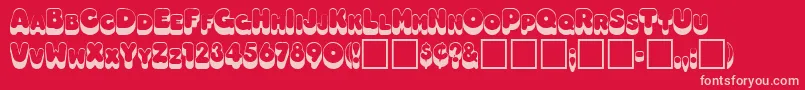 HillaryRegular Font – Pink Fonts on Red Background