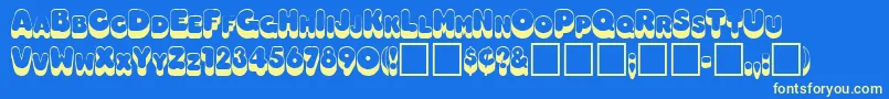 HillaryRegular Font – Yellow Fonts on Blue Background