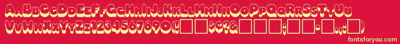 HillaryRegular Font – Yellow Fonts on Red Background