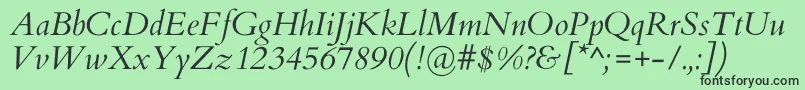 CardoItalic Font – Black Fonts on Green Background