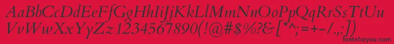 CardoItalic Font – Black Fonts on Red Background