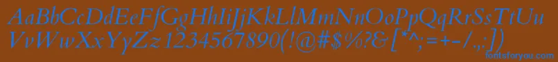 CardoItalic Font – Blue Fonts on Brown Background