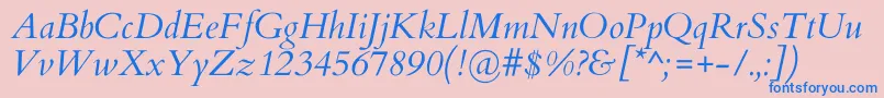 CardoItalic Font – Blue Fonts on Pink Background