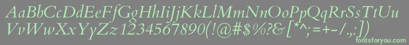 CardoItalic Font – Green Fonts on Gray Background