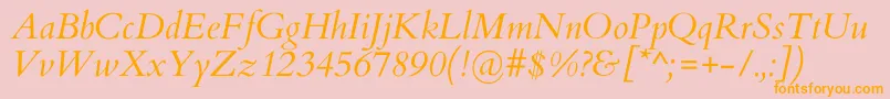 CardoItalic Font – Orange Fonts on Pink Background
