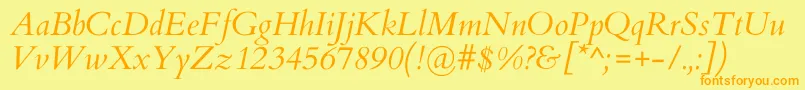 CardoItalic Font – Orange Fonts on Yellow Background