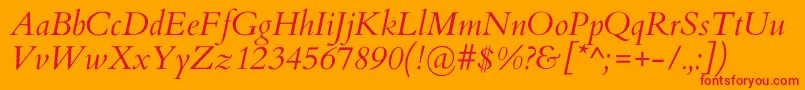 CardoItalic Font – Red Fonts on Orange Background