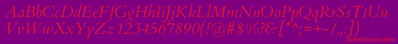 CardoItalic Font – Red Fonts on Purple Background