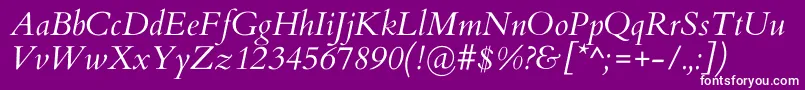 CardoItalic Font – White Fonts on Purple Background