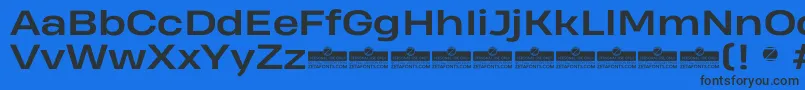 フォントHeadingProWideBoldTrial – 黒い文字の青い背景