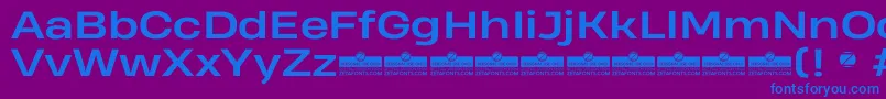 Шрифт HeadingProWideBoldTrial – синие шрифты на фиолетовом фоне