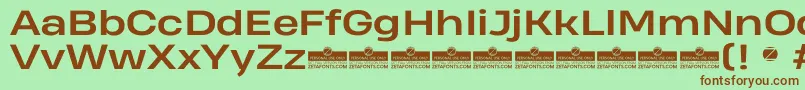 HeadingProWideBoldTrial Font – Brown Fonts on Green Background