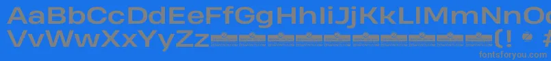 HeadingProWideBoldTrial Font – Gray Fonts on Blue Background