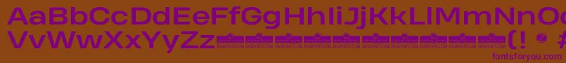 HeadingProWideBoldTrial Font – Purple Fonts on Brown Background