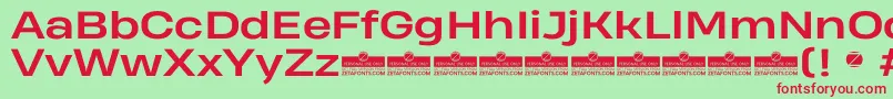 HeadingProWideBoldTrial Font – Red Fonts on Green Background