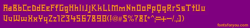 fuente Typek – Fuentes Naranjas Sobre Fondo Morado