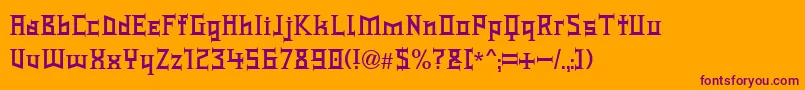 Typek Font – Purple Fonts on Orange Background