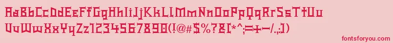 Typek Font – Red Fonts on Pink Background
