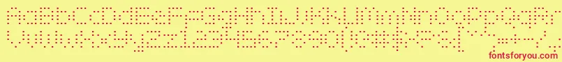 フォントZadoSemiCondensed – 赤い文字の黄色い背景