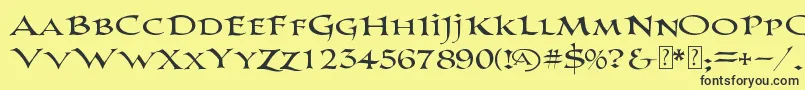 PrColumbanDemo Font – Black Fonts on Yellow Background