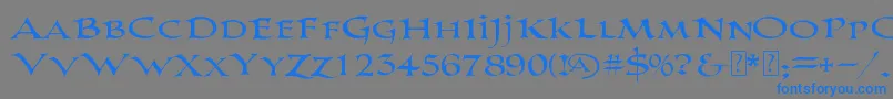 フォントPrColumbanDemo – 灰色の背景に青い文字