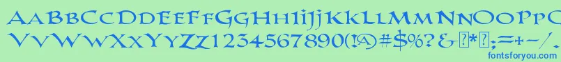 PrColumbanDemo Font – Blue Fonts on Green Background