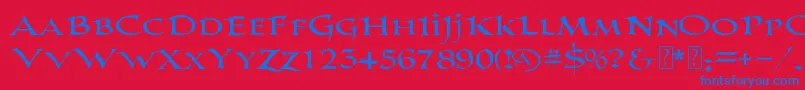 PrColumbanDemo Font – Blue Fonts on Red Background