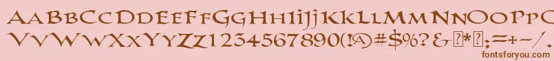 PrColumbanDemo Font – Brown Fonts on Pink Background